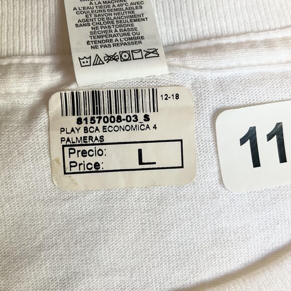 M&O Gold Men Shirt S White Graphic Print Palm Trees Cancun Mexico Short Sleeve - Picture 3 of 8